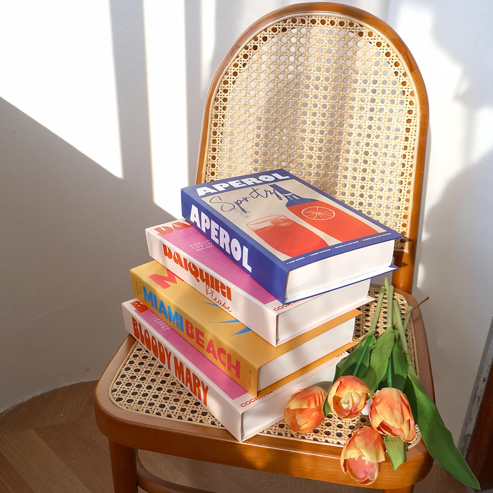 Colorful Cocktail Style Bedroom Decoration Books Openable Home Decoration Book Box Desk Coffee Table Decorations Living Room - view 3