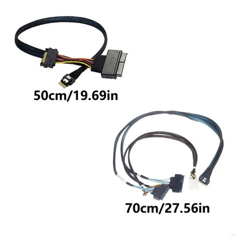 D5BB คุณภาพ SASSFF-8654 4I 38PIN ถึง SAS8639U.2 สายเคเบิลข้อมูลสำหรับการเชื่อมต่อที่มั่นคงในระบบจัดเก็บระดับองค์กร