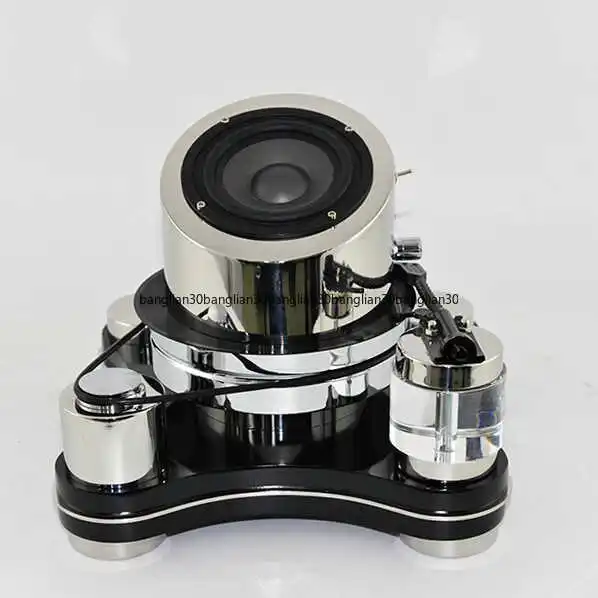 Minimalist Vinyl Record Player Stainless Steel Model Hotel Clubhouse Living Room Soft Decoration