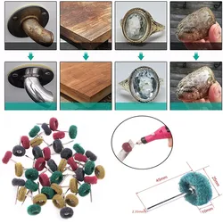 10 adet naylon Fiber Mini matkap aşındırıcı fırça döner fırça ile 3mm/2.35mm Shank Dremel döner aracı aksesuarları için Set