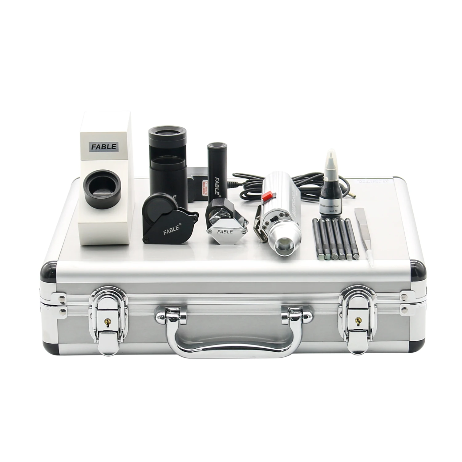 High quality optical and appraisal Instrument GIA Testing standard Outfit Jade Travel Lab With 8 kinds of gemological instrument