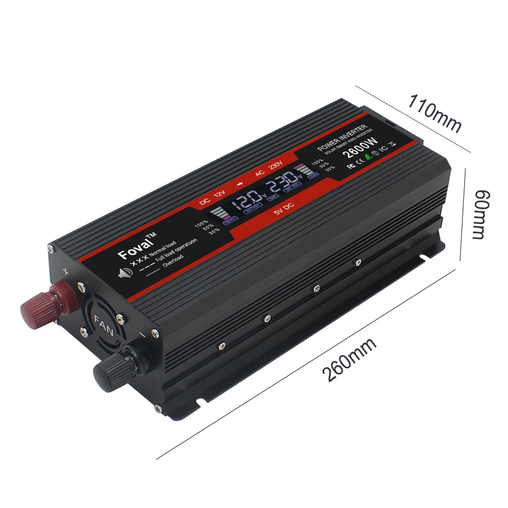 Display LCD Inverter DC 12V/24V a AC 220V 230V 240V convertitore di alimentazione automatico portatile accendisigari per Auto Inversor