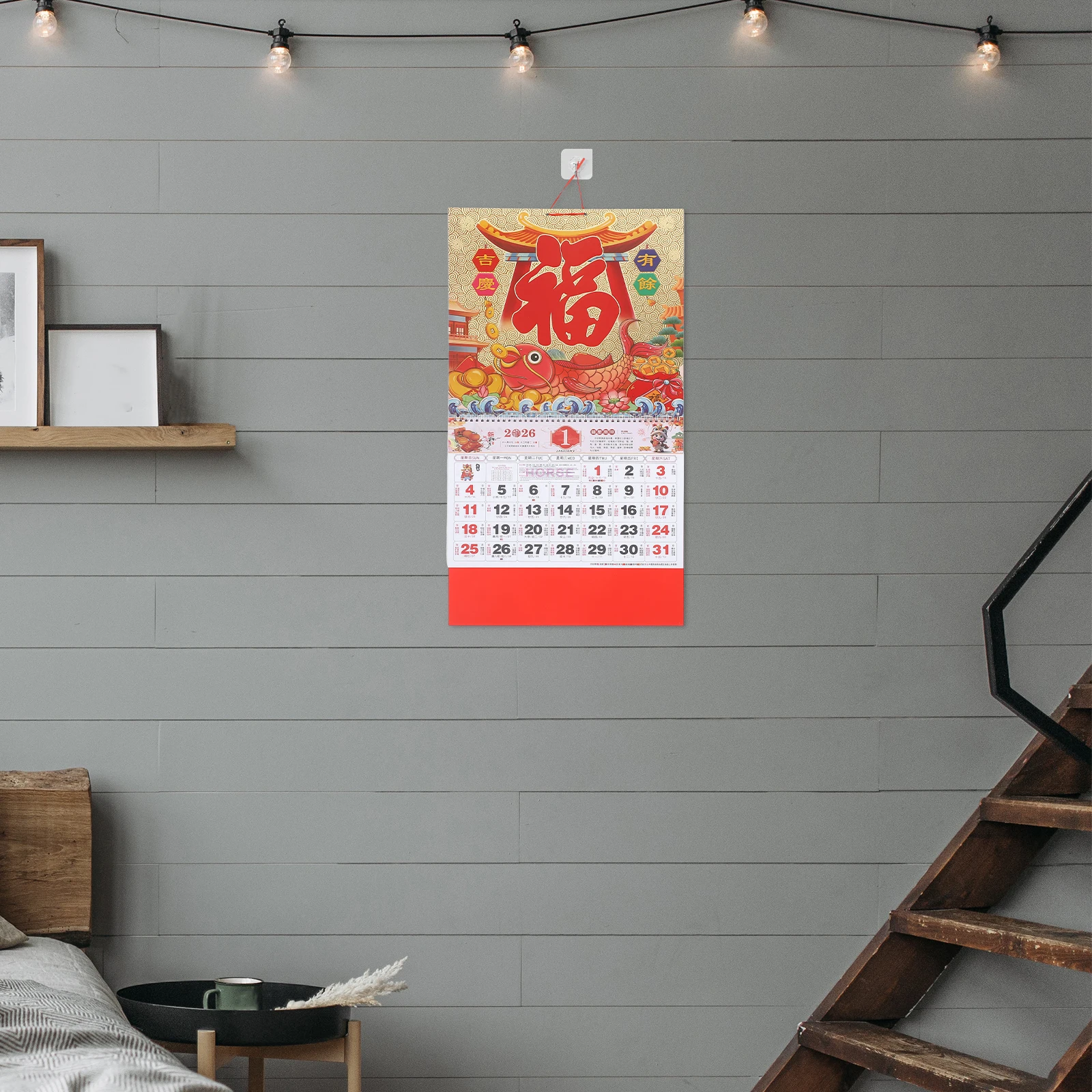 

2026 Horse Year Monthly Chinese Lunar Hanging Decoration Cultural Spring Festival 2026 Lunar New Year Calendar