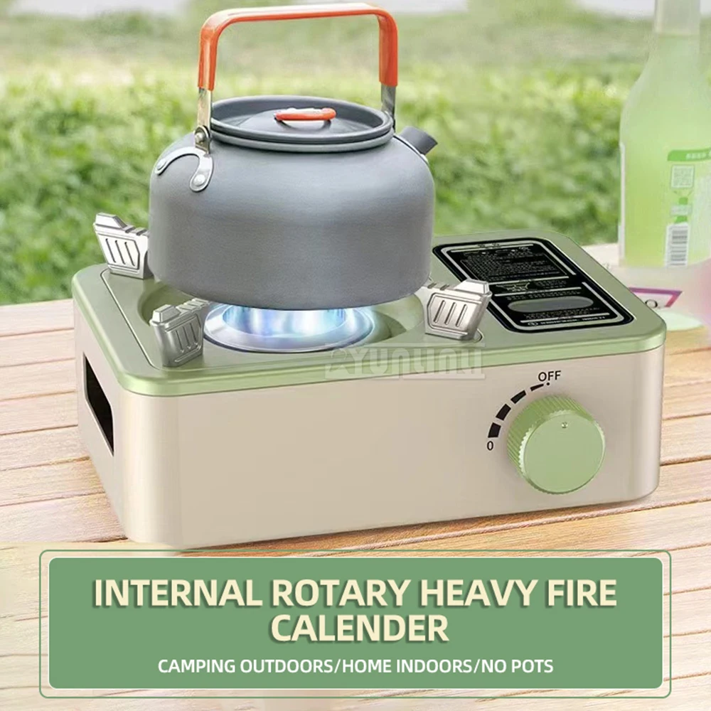 Réchaud de camping portable multifonctionnel, réchaud à gaz coupe-vent, ustensiles de cuisine, extérieur