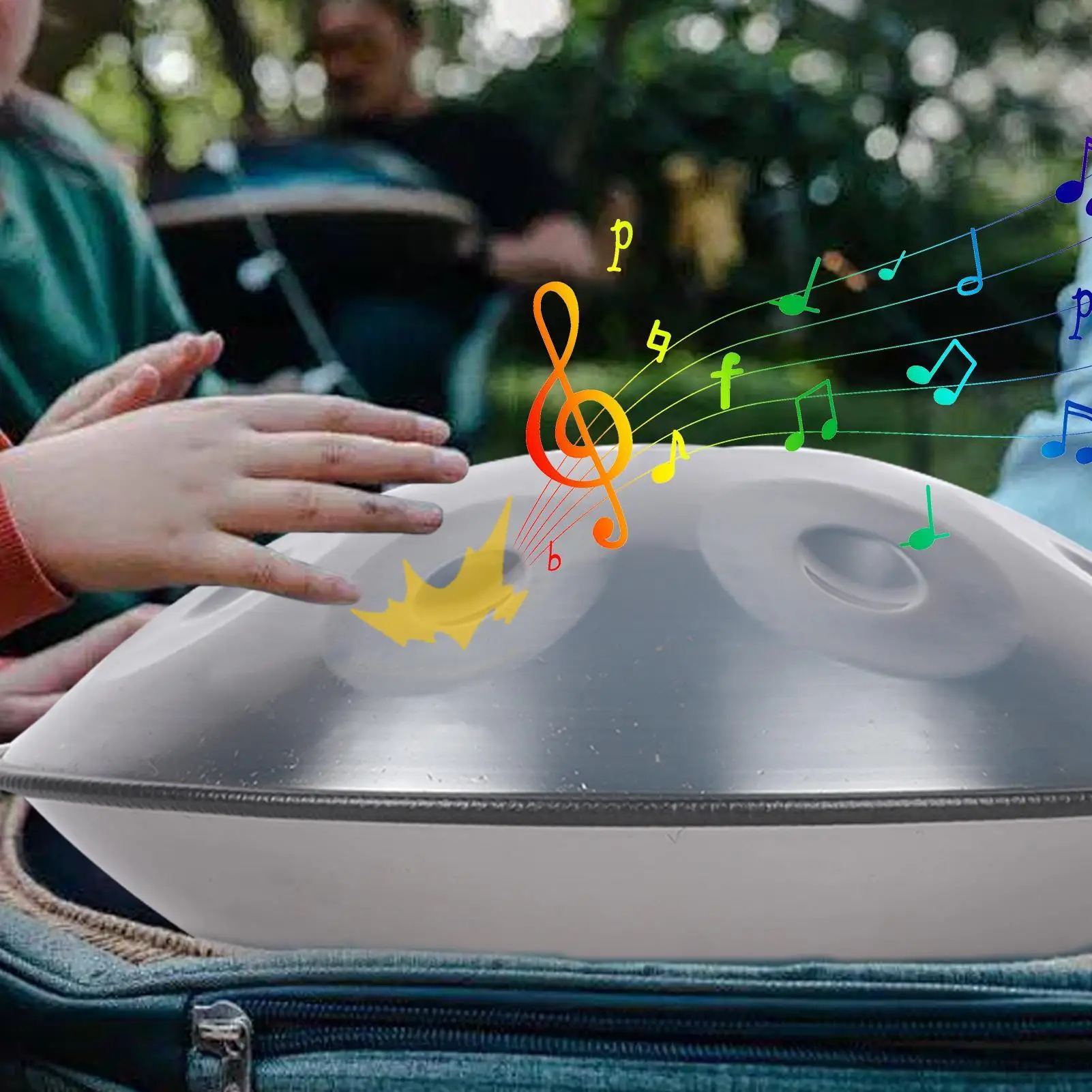 

Handpan Entry-Level Percussion Instrument 22 Inch Steel Hand Pan Silver Portable Steel Tambourine New High Quality
