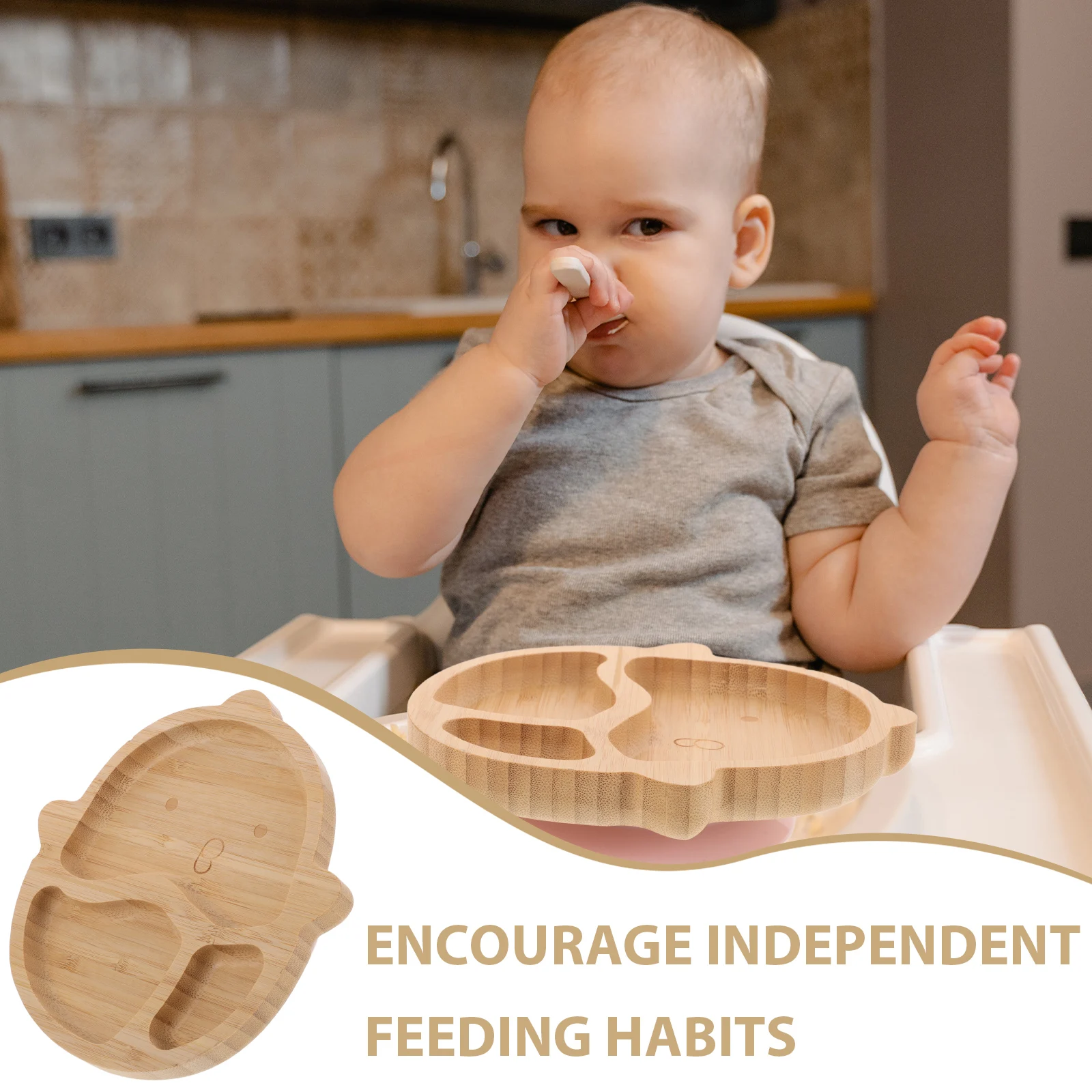 

Bowl Feeding Plate Toddler Divided Suction Plates For Toddlers 1-3 Kids Tableware Silica Gel Bibs Bamboo Suction Plates
