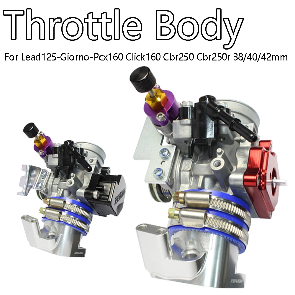 

Впускной коллектор корпуса дроссельной заслонки с ЧПУ 38/40/42 мм для Hon Da Lead125 Giorno PCX160 Click160 CBR250 CBR250r, детали мотоцикла