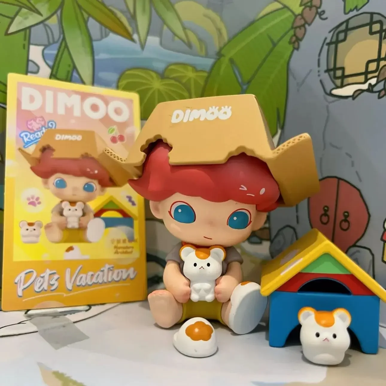 Popmart Dimoo Pet Vakantie Serie Blind Box Speelgoed Kawaii Anime Action Figure Desktop Decoratie Verrassing Mystery Box Blind Bag