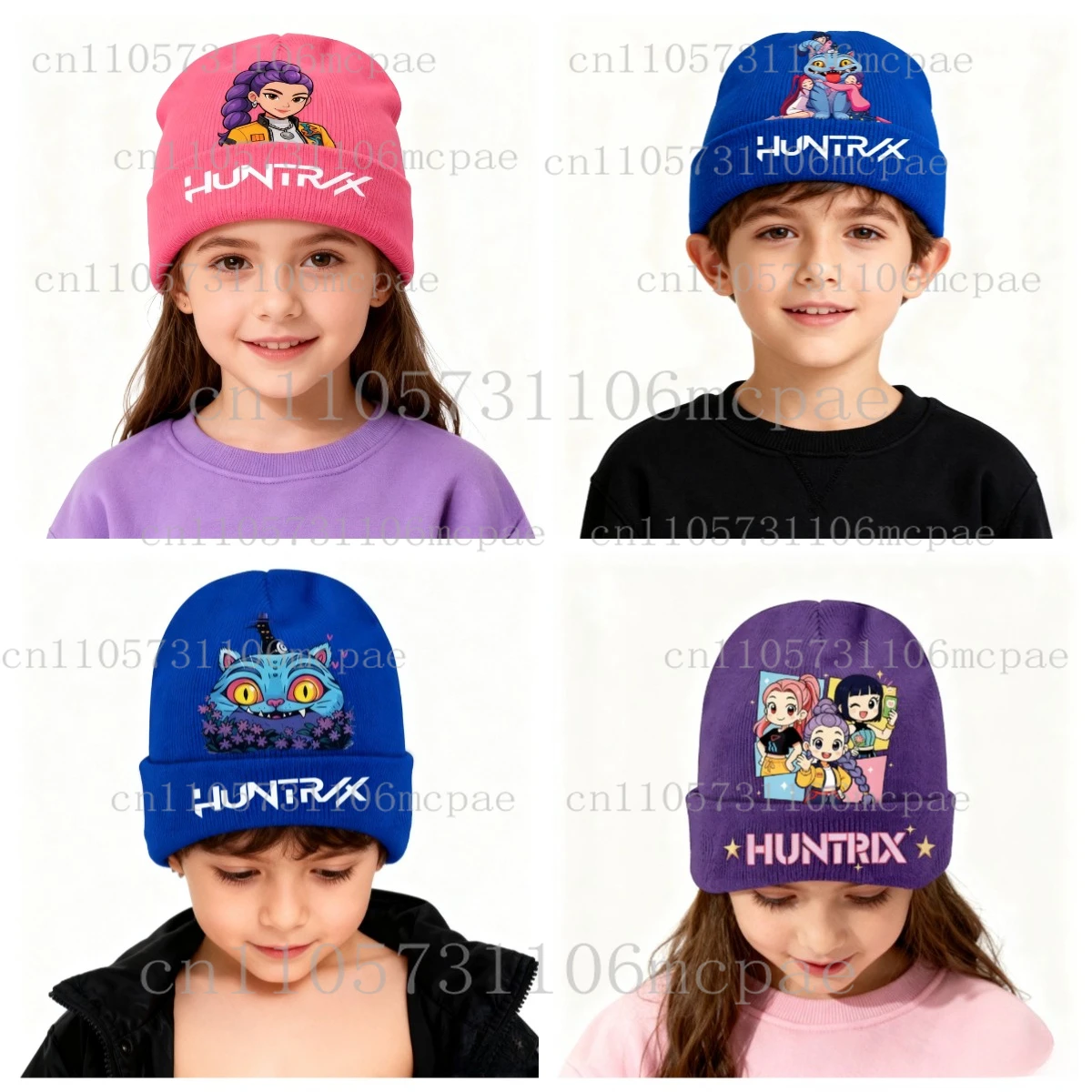 

KPop Demon Hunters Christmas Knit Hat Gloves Set for Kids Anime Cartoon Cute Knitted Hats Glove Suit New Year Fashion Caps Gifts