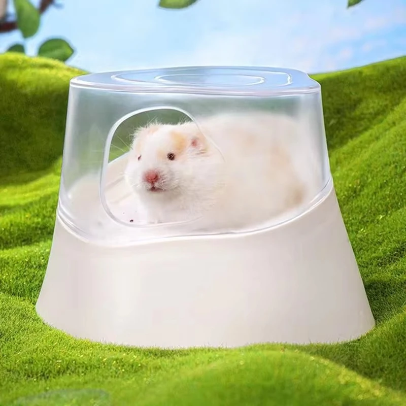 Hamster Sand Bath Container Critter's Sand Bath Shower Room Easy To Clean Lid Small Animal Bathroom & Digging Room