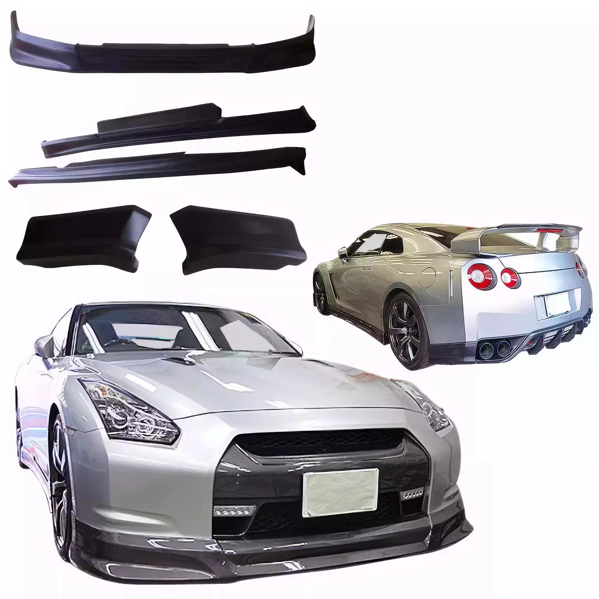 

Автомобильный комплект для Nissan GT-R R35 2009-2012 гг., модифицированная передняя и задняя губа, боковая юбка, рамка лампы, автозапчасти