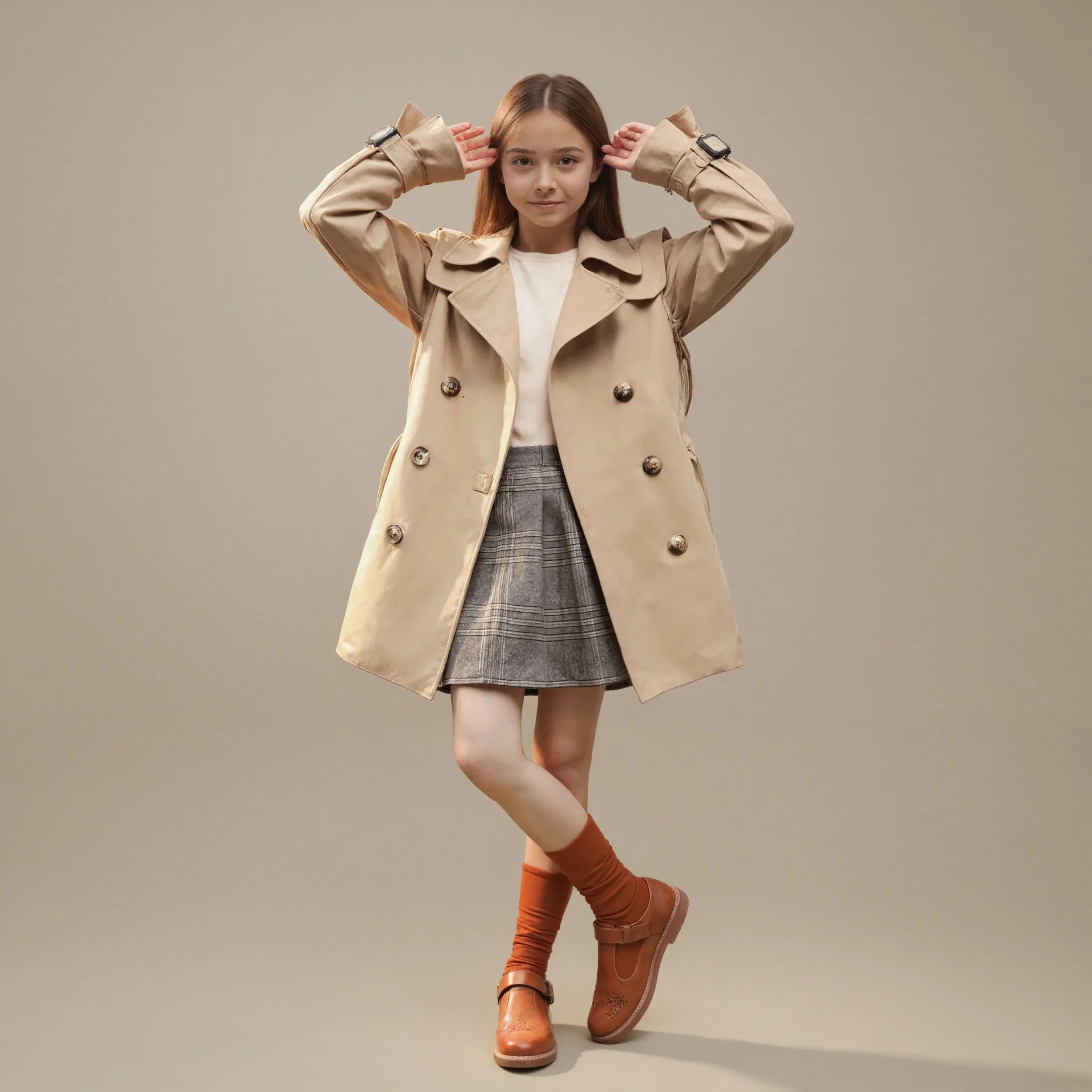 Winter New Teen Girls Woollen Jacket Long Style Warm Spring Hooded Single-Breasted Windbreaker For 5-14Y Kids Fashion Overcoat