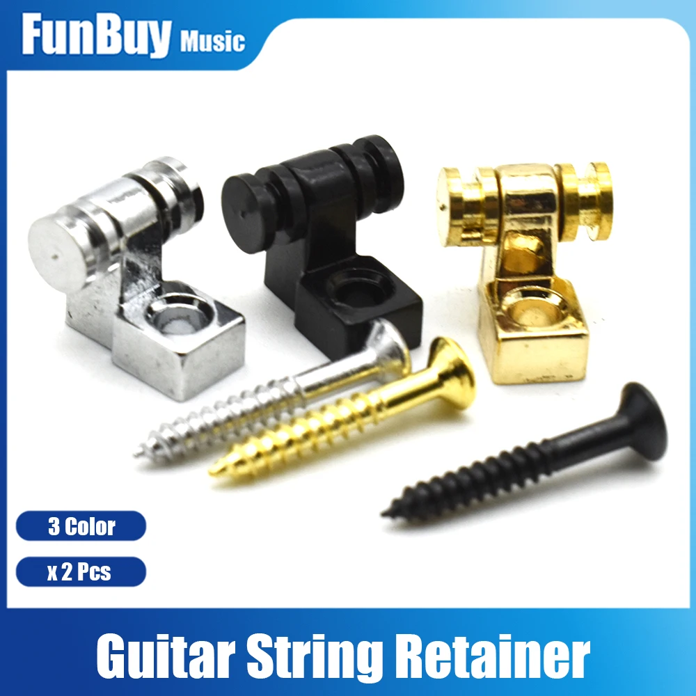 2Pcs Electric Guitar Roller String Trees Retainer Mounting Tree Guide Silver Black Gold 3 Color Guitar Accessories