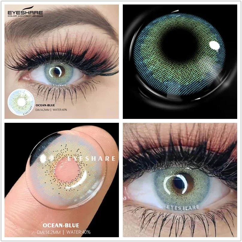 EYESHARE 1Pair Colored Contacts Lenses for Eyes Natural Blue Lenses Beautiful Brown Pupil Lenses Fast Delivery Green Eye Contact