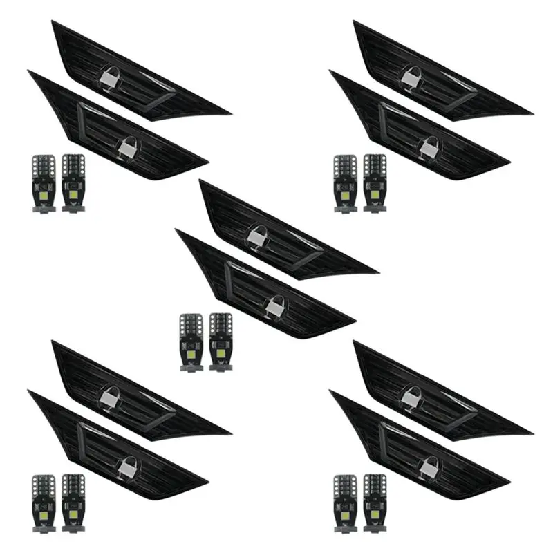 

10X Smoke Tinted Lens Side Marker Lamp Light With LED For 2016-19 Honda Civic JDM