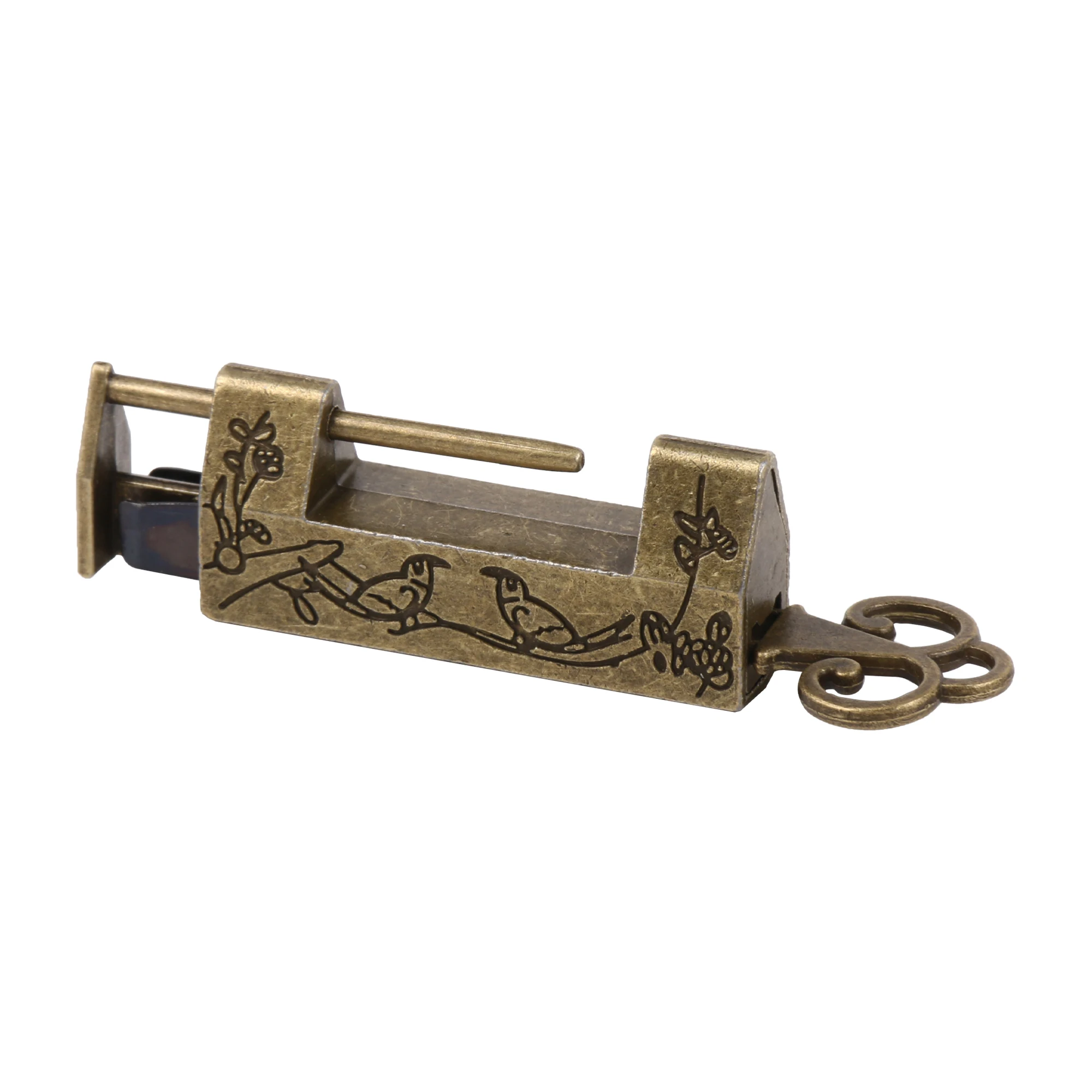 Double Bird Carved Vintage Lock for Home Decorations 1.61