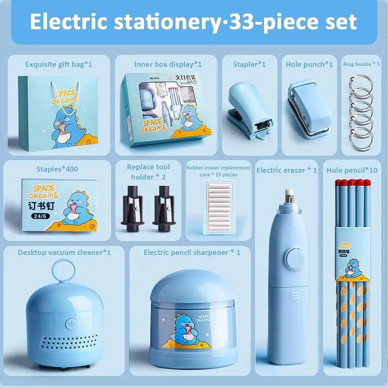 Schreibwaren Geschenk box Set Mini Schreibtisch mechanische Staubsauger Set elektronische Bleistift spitzer multifunktion ale Schreibwaren Kit