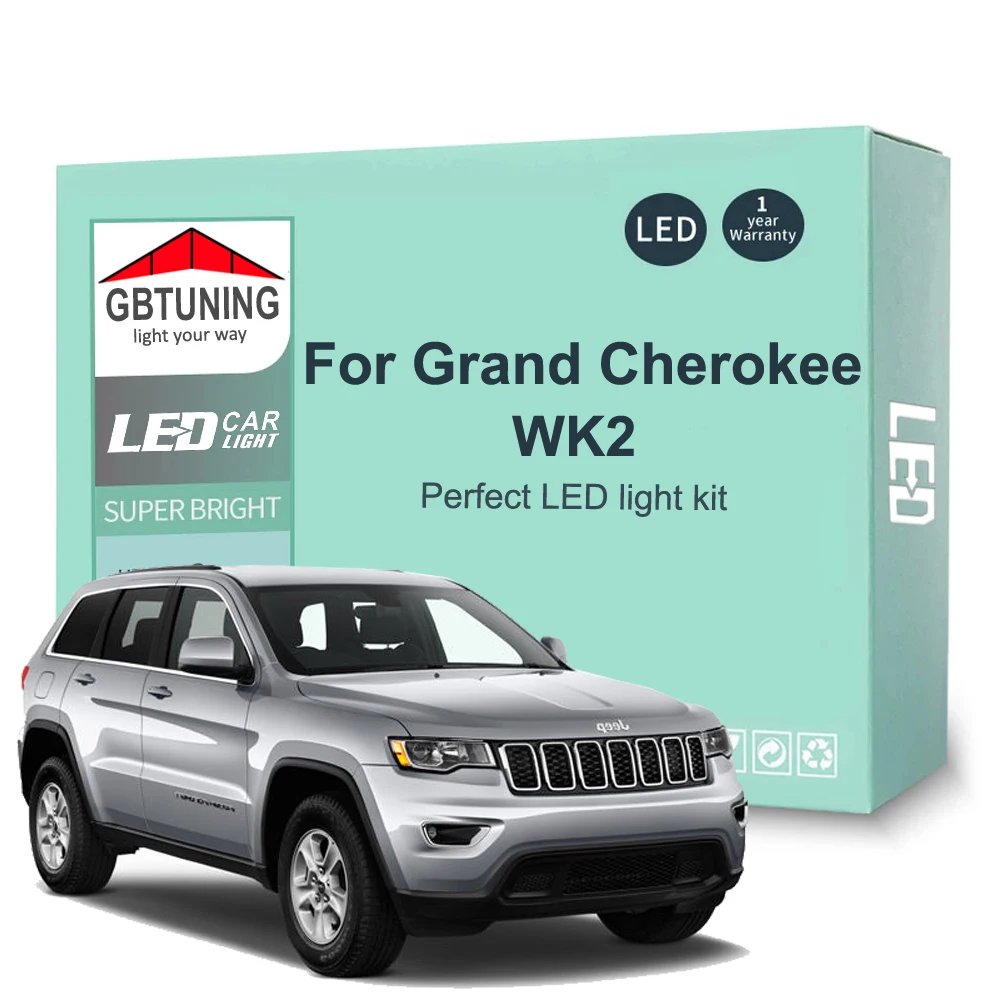 

15 шт. комплект внутреннего освещения LED Canbus для Jeep Grand Cherokee WK2 2011-2016 2017 2018 2019 2020 2021 купольная лампа для чтения багажника