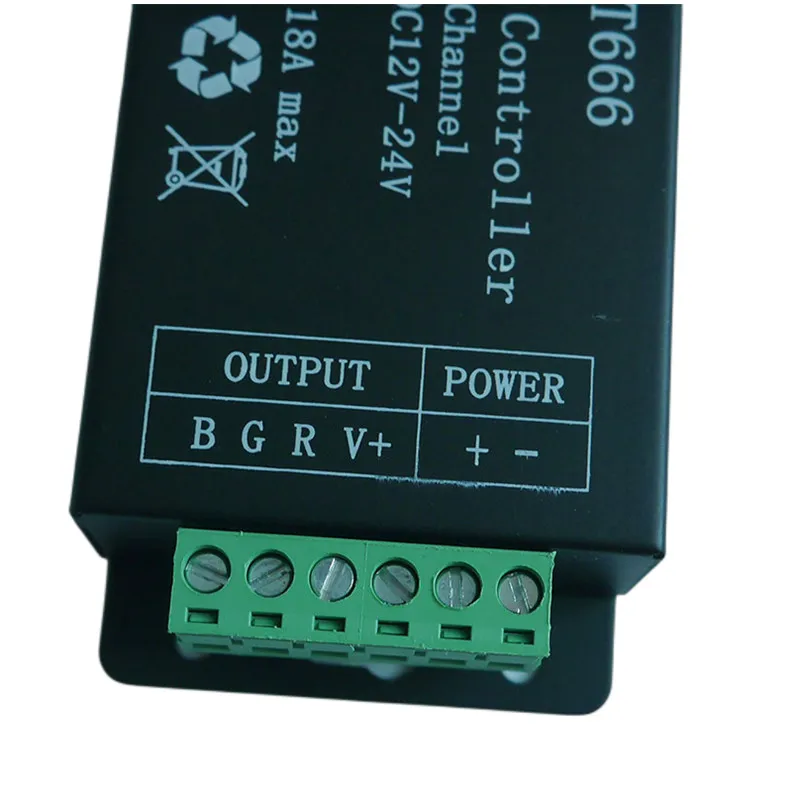 GT666 RGB LED LED Strip Controller wireless RF Touch Remote DC 12V 24V 18A 3 canali luci Tape Dimmer Switch