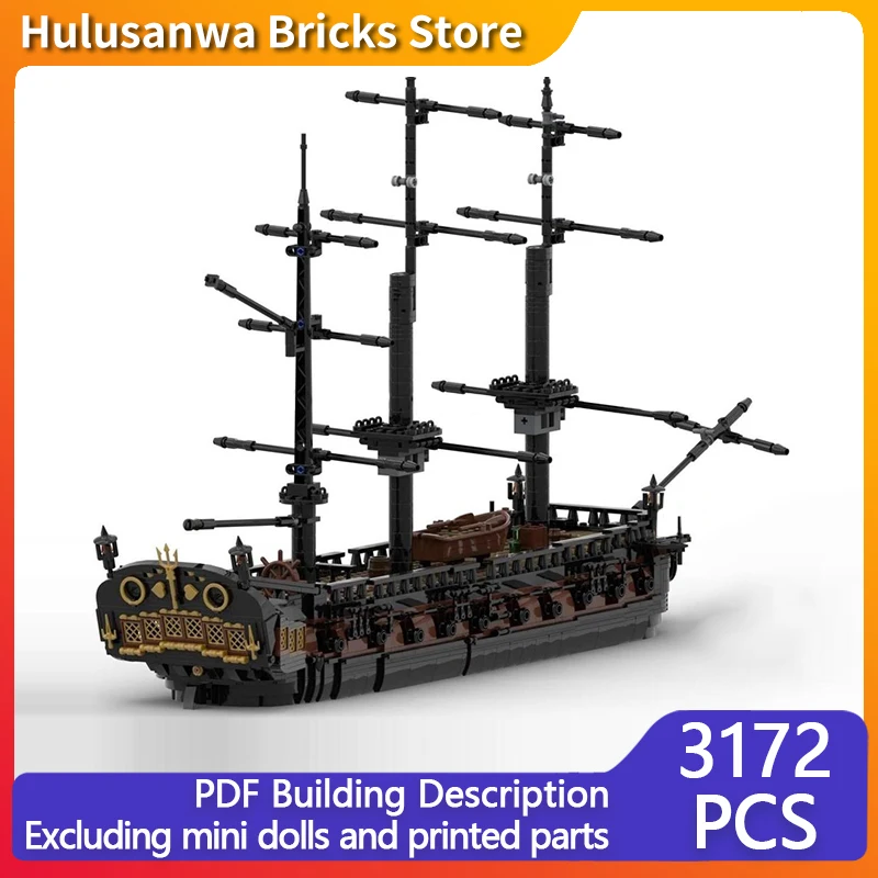 

Модель пиратского корабля с амфититом MOC, строительные кирпичи, военное оборудование, модульные технологии, подарки, праздник, сборка, детские игрушки, костюм