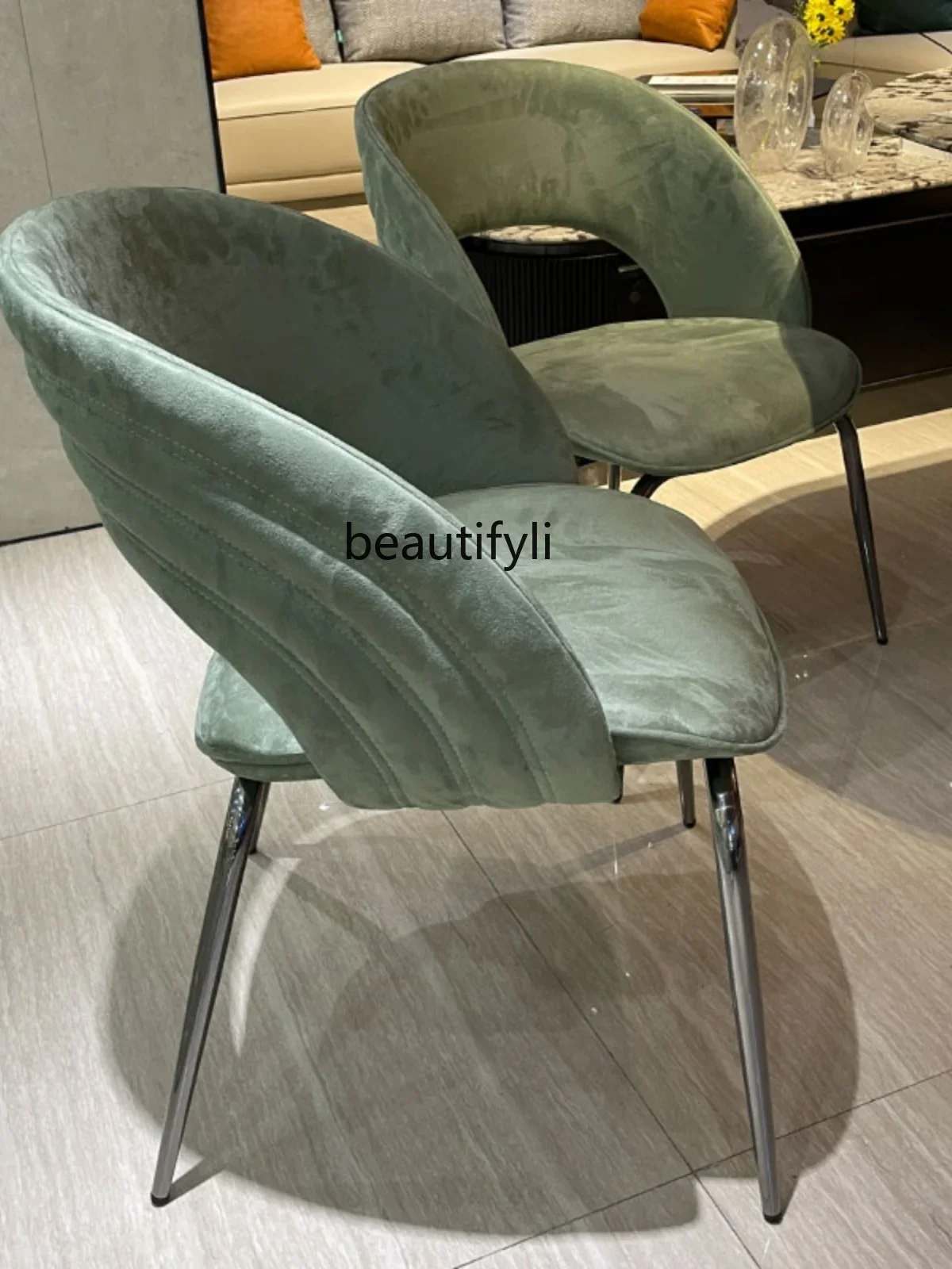 

Dining Chair Technology Flannel Leisure Chair Design Italian Minimalist Home Chair