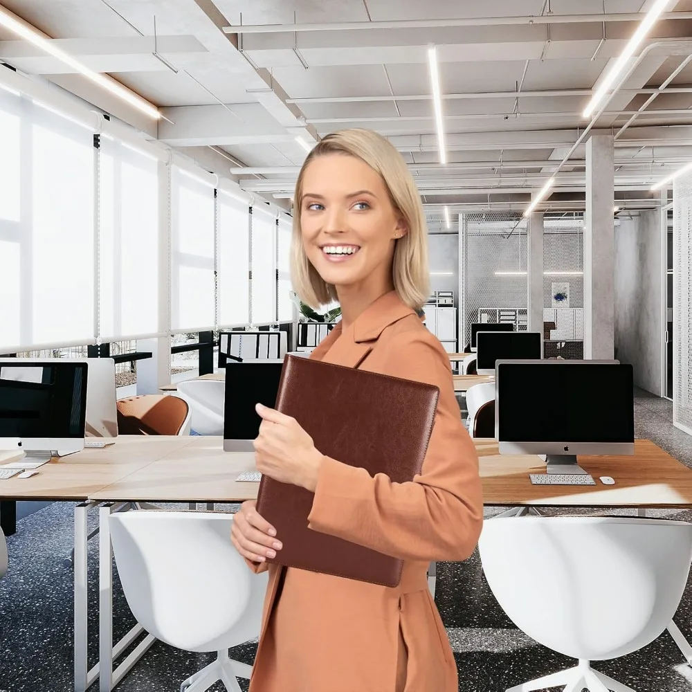 مجلد محفظة Padfolio/Resume وسيم، منظم مستندات الاجتماع/المؤتمرات وحامل بطاقات العمل، محفظة A4 Binder & O