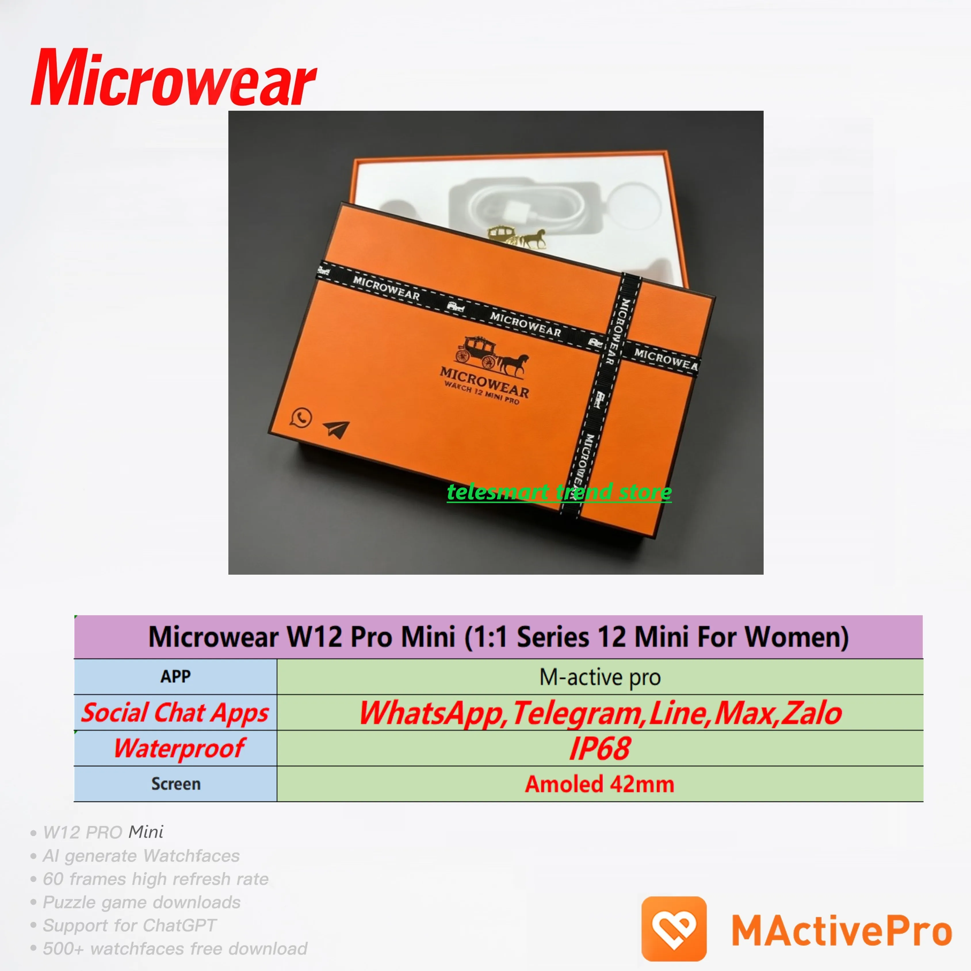 Reloj Inteligente Microwear W1 - Smartwatch M Active reseña y precio