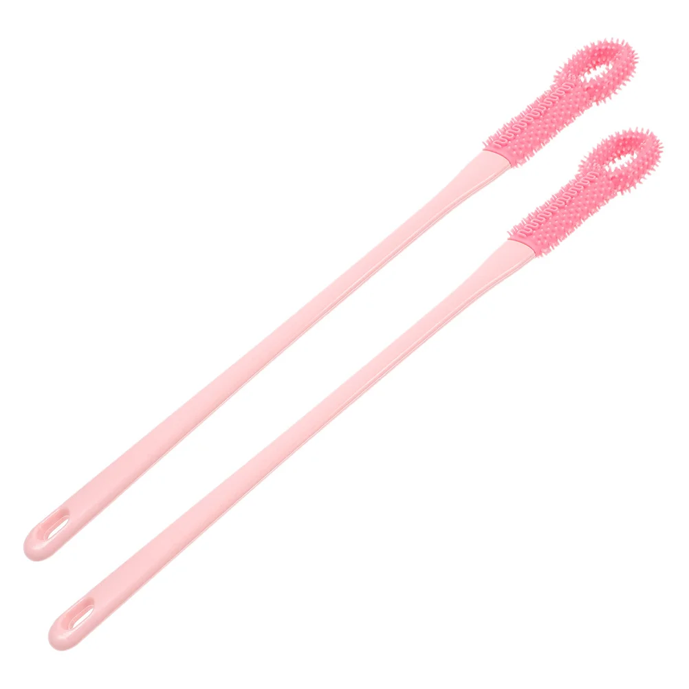 

2Pcs Long Handle Foot Scrubber Brush Flexible Bristles Deep Clean Between Toes Effortless Grip Foot Care for Women Bathroom