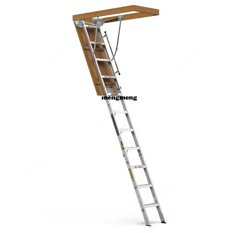 New arrive Handrail Folding Stairs Attic Stable Household Industrial Cabinet Thickened Aluminum Alloy Attic Anti-slip Telescopic
