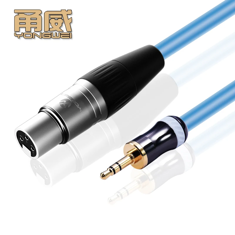 YONGWEI 6N High-End Stereo Audio Cable XLR Female to 3.5mm Male for Speaker Amplifier Mixer Professional Studio Microphone