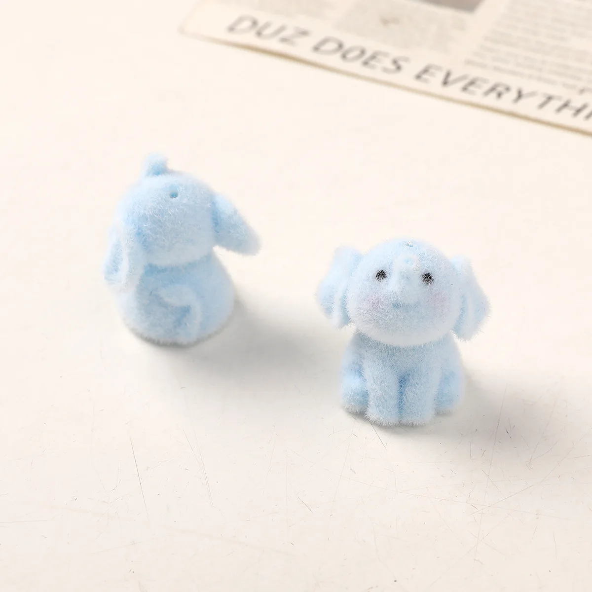 

3Pcs Soft and Cute Light Blue Yarn 3D Little Elephant DIY Handmade Pendant Phone Chain Accessories