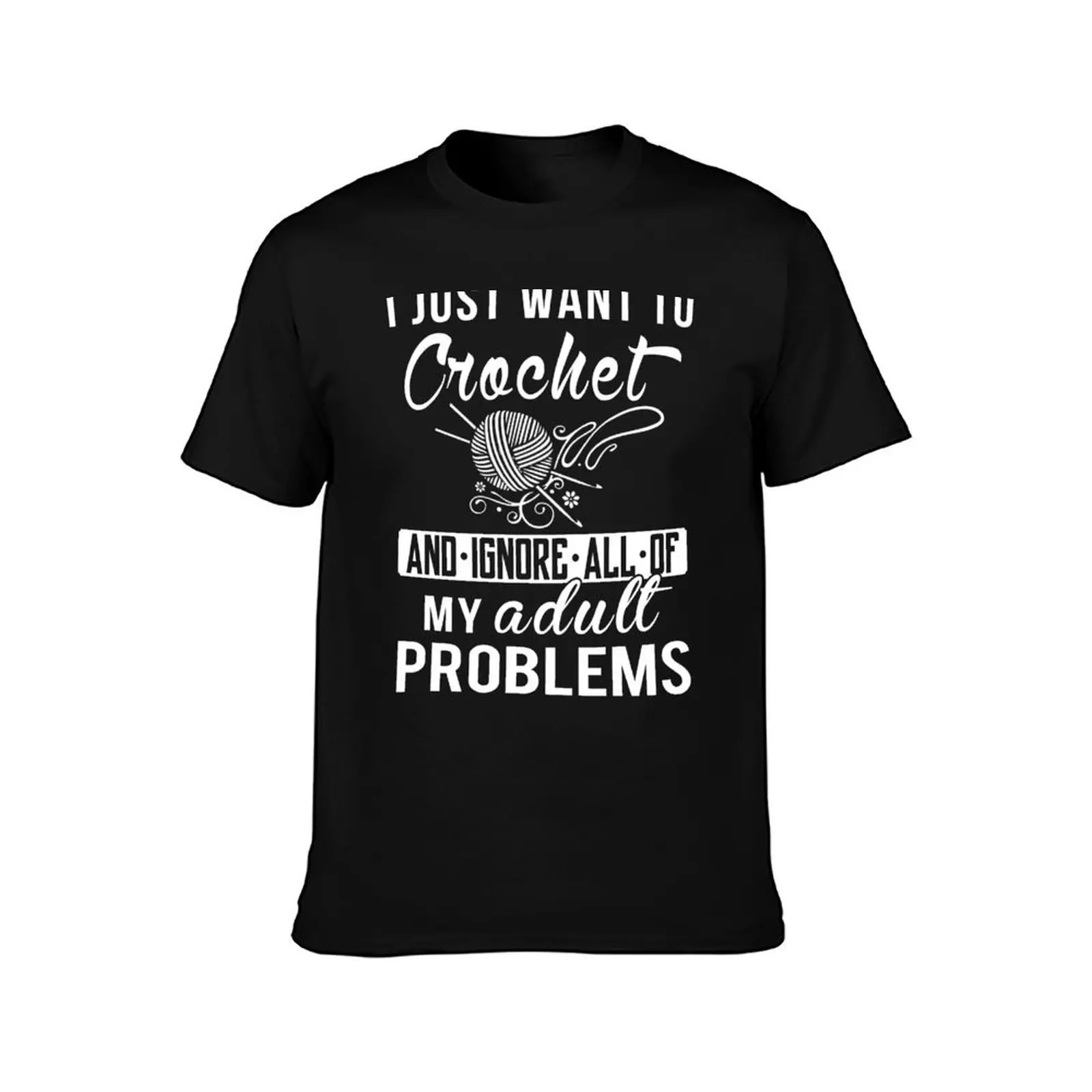 I Just Want to Crochet Shirt T-Shirt Simple Solid Color Crew Neck Tee T-Shirt