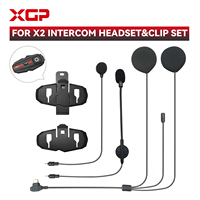 XGP X2 Motorcycle Bluetooth Intercom Headphone&Clip Set For Full/Half Helmet Intercom Headset Plug Motorcycle Accessories