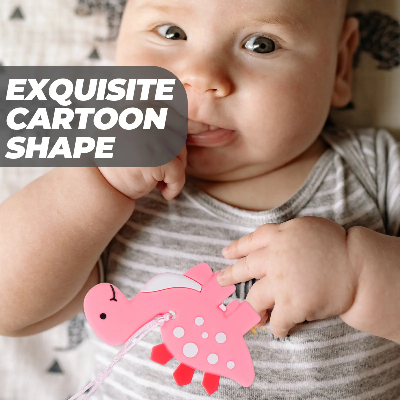 3 szt. Naszyjnik do gryzienia dla niemowląt, teksturowane, gładkie powierzchnie, masażer do dziąseł, trwałe, bezpieczne gryzaki, zabawki dla niemowląt 6-12 miesięcy, zabawki dla niemowląt 0-6 miesięcy