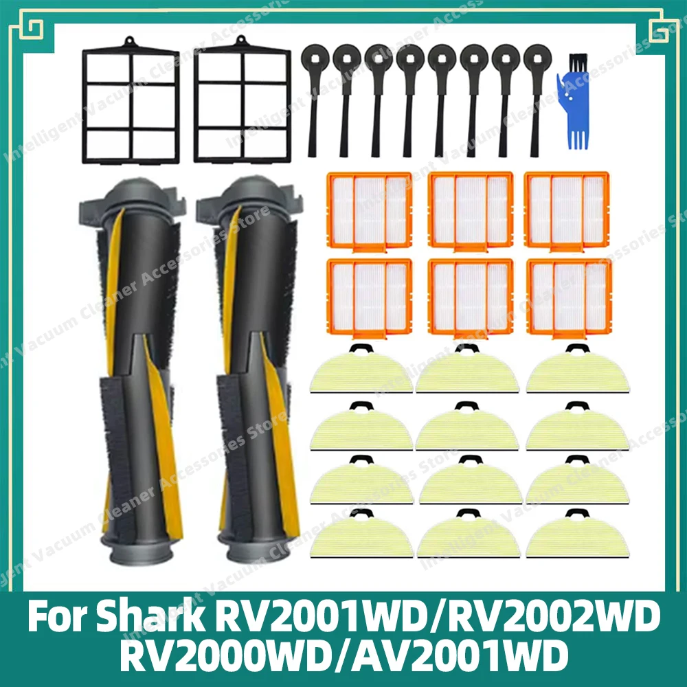 ใช้ได้กับ RV2001WD ปลาฉลาม/RV2002WD/RV2000WD / AV2001WD แปรงหลักด้านข้างอะไหล่ผ้ากรองม็อบ