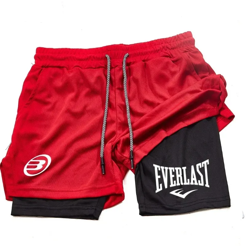 

Summer Breathable Two-in-one Double-layer Shorts Men's Elastic Compression Shorts Quick-drying Athletic Multi-functional Shorts