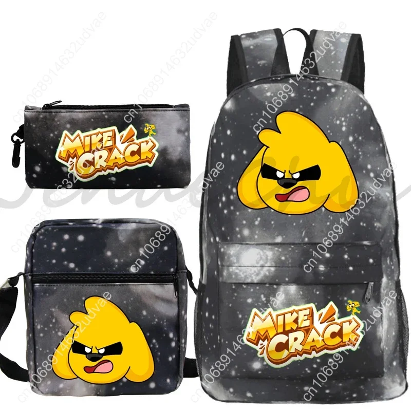3pcs/set Mikecrack Backpack Shoulder Bag Pencil Bag Students Boys Girls Bookbag Travel Knapsack Mochila Back to School Back Pack