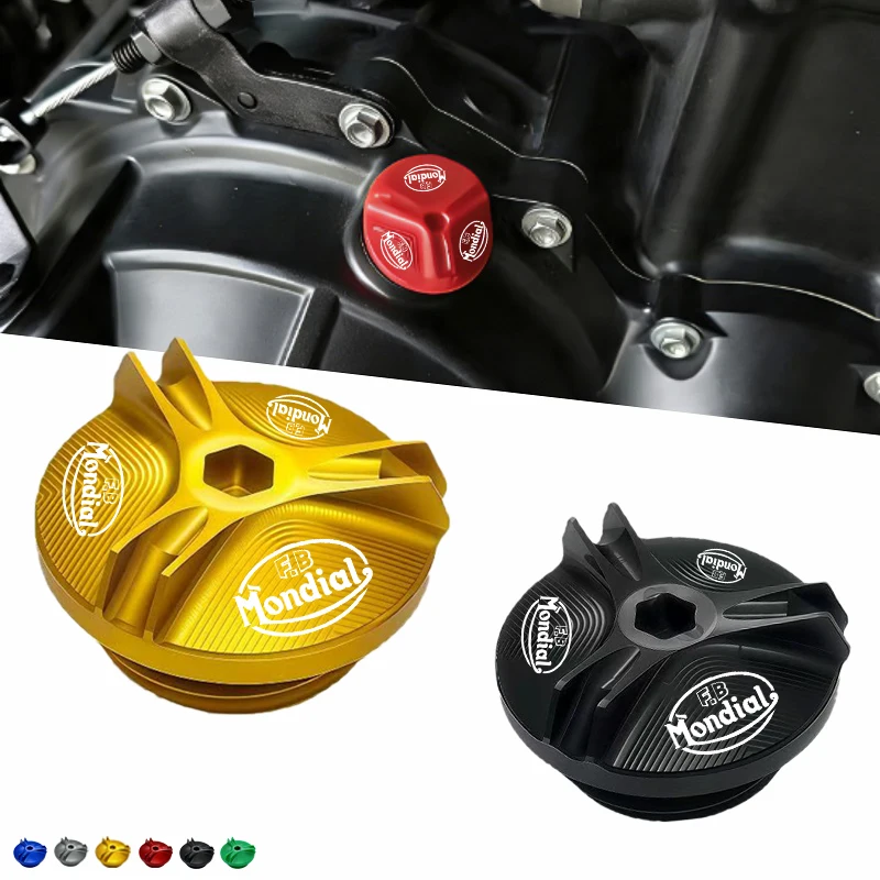 Para FB Mondial Flat Track 125 HPS 250 Hipster HPS 300 Pagani 1948 Sport Classic SMT SMX Herramientas Tapa de bujía del motor Tapa de llenado de aceite