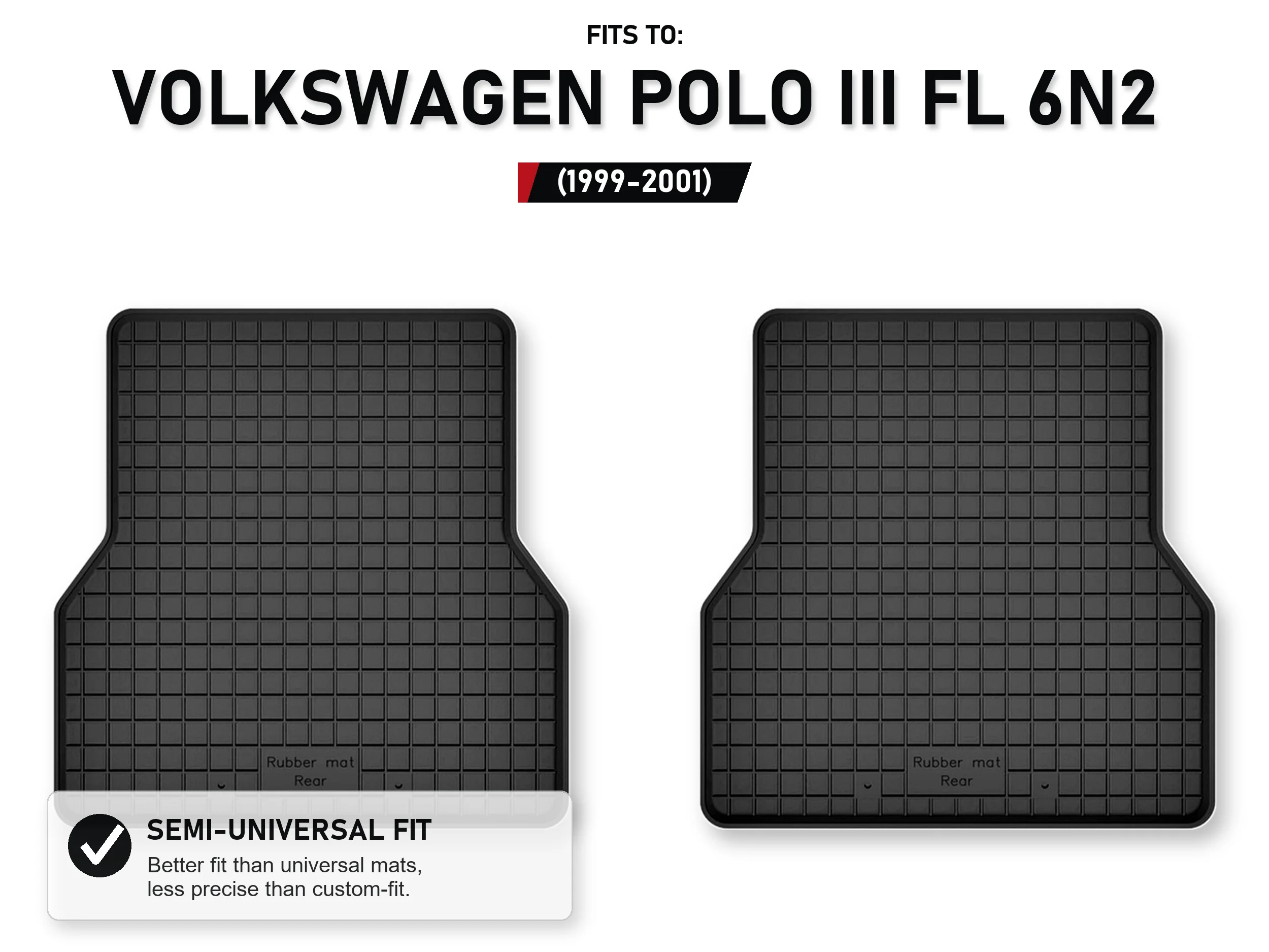 Rubberen bakmatten achteraan voor: Volkswagen Polo Iii Fl 6N2 1999-2001