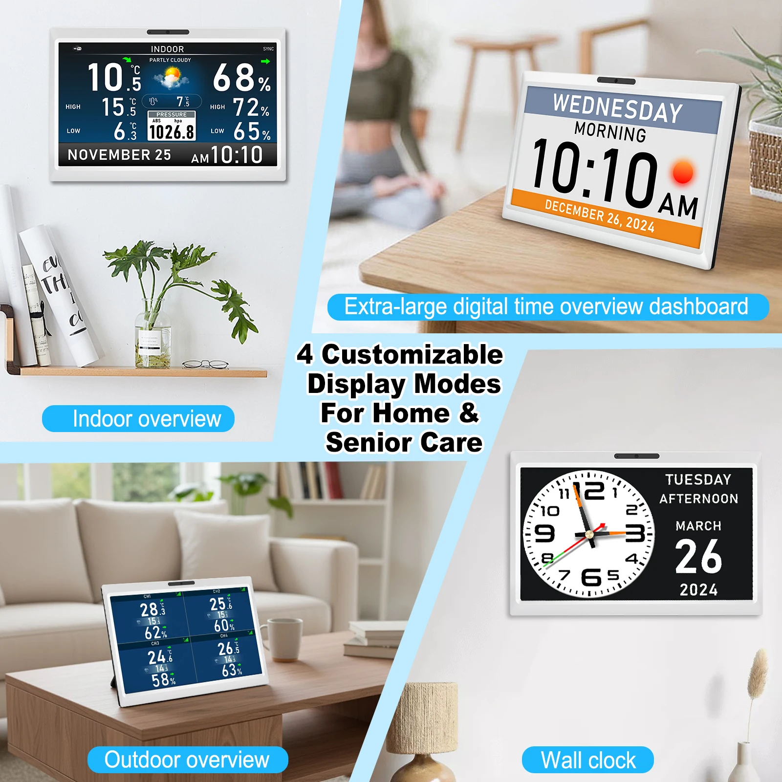 WiFi-weerstation met 10,1 inch - Wireless Weather Station Indoor Outdoor recensie en prijs