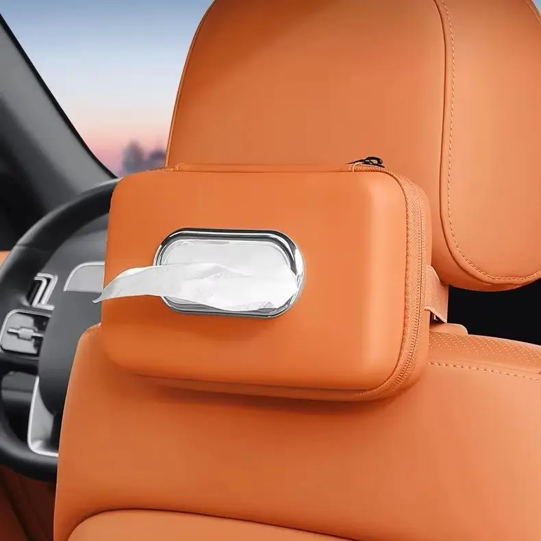 Universal Car Napkin Storage Pouch Multifunctional Hanging Design 4 Colors Fit Seat Back Armrest Sun Visor Vehicle Interior Acce