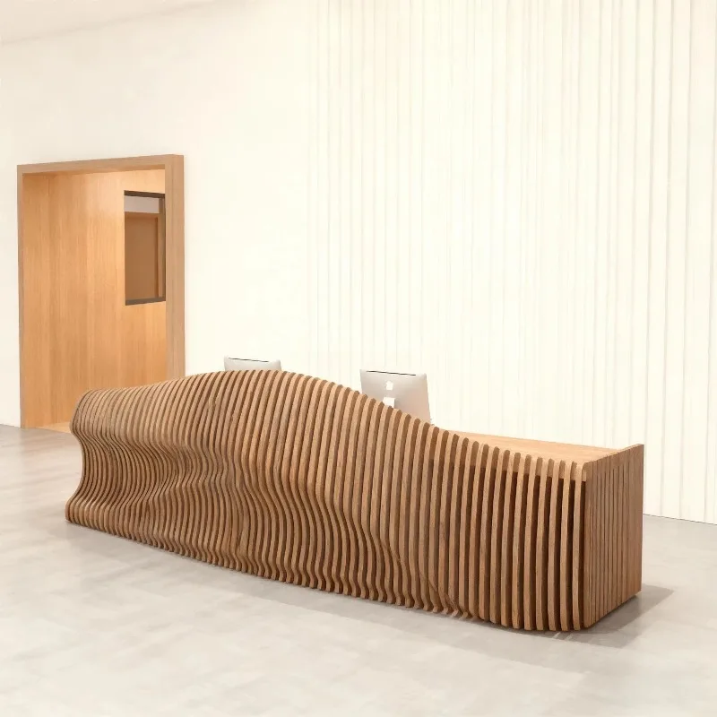 

Chinese design wooden clinic cash register beauty salon front desk boutique cash register front desk apartment hotel