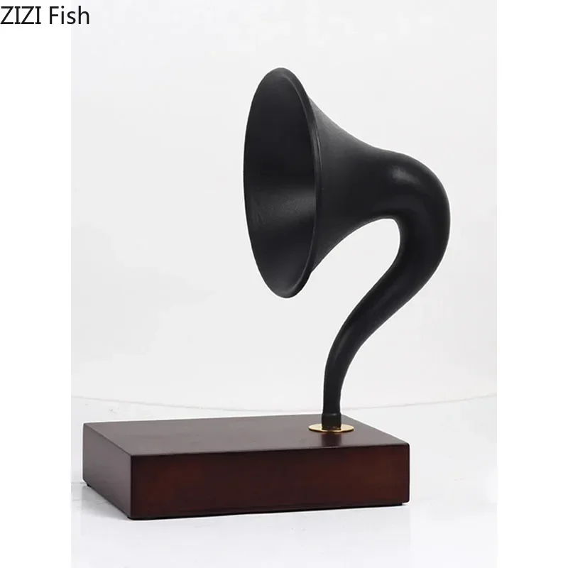 Simulated Phonograph Ornaments Modern Crafts Desk Decoration Creative Artwork Music Equipment Horn Model Room Aesthetics Decor