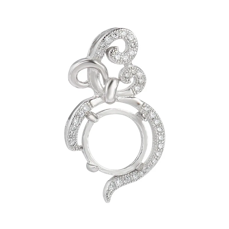 

Pendant Base for 10x10mm Round Cabochons Solid Silver Pendant Setting Gold Plated Sterling Silver Zircon Pendant Blank