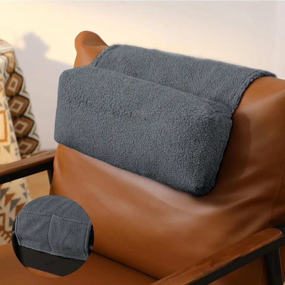 

Recliner Pillow Neck Support Adjustable with Storage Pocket Sofa Cervical Spine Support Pillow for Travel and Home Sofa Armchair