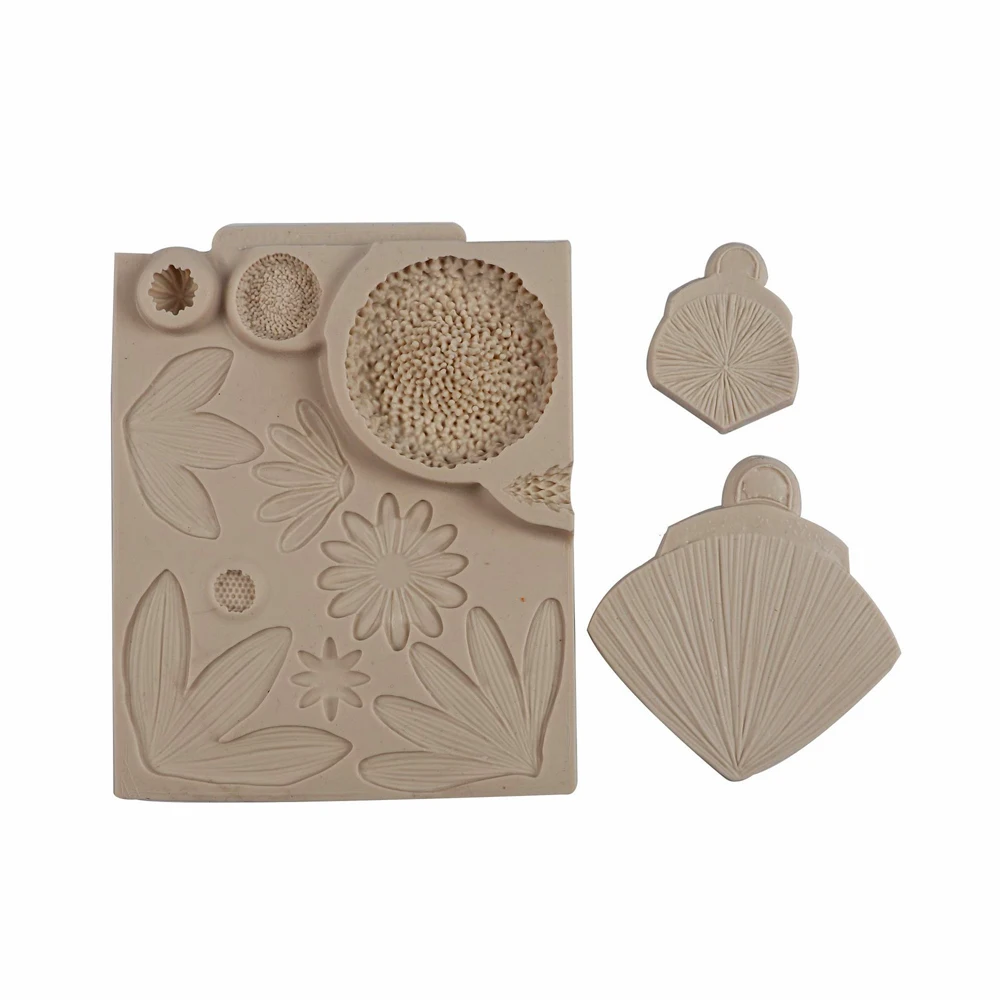 3 Pieces Silicone Sunflowe Fondant Mold Daisy Flower Leaf Texture  Sugarcraft Chocolate Decorative Cake Baking Mould