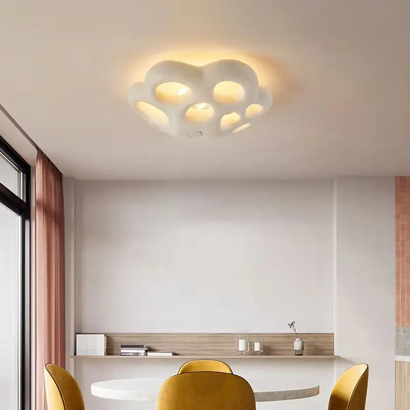 

Nordic Wabi Sabi Children's Bedroom Petal Shaped Multi Daily Light Hole Modern Minimalist Apartment Living Room Led Ceiling Lamp