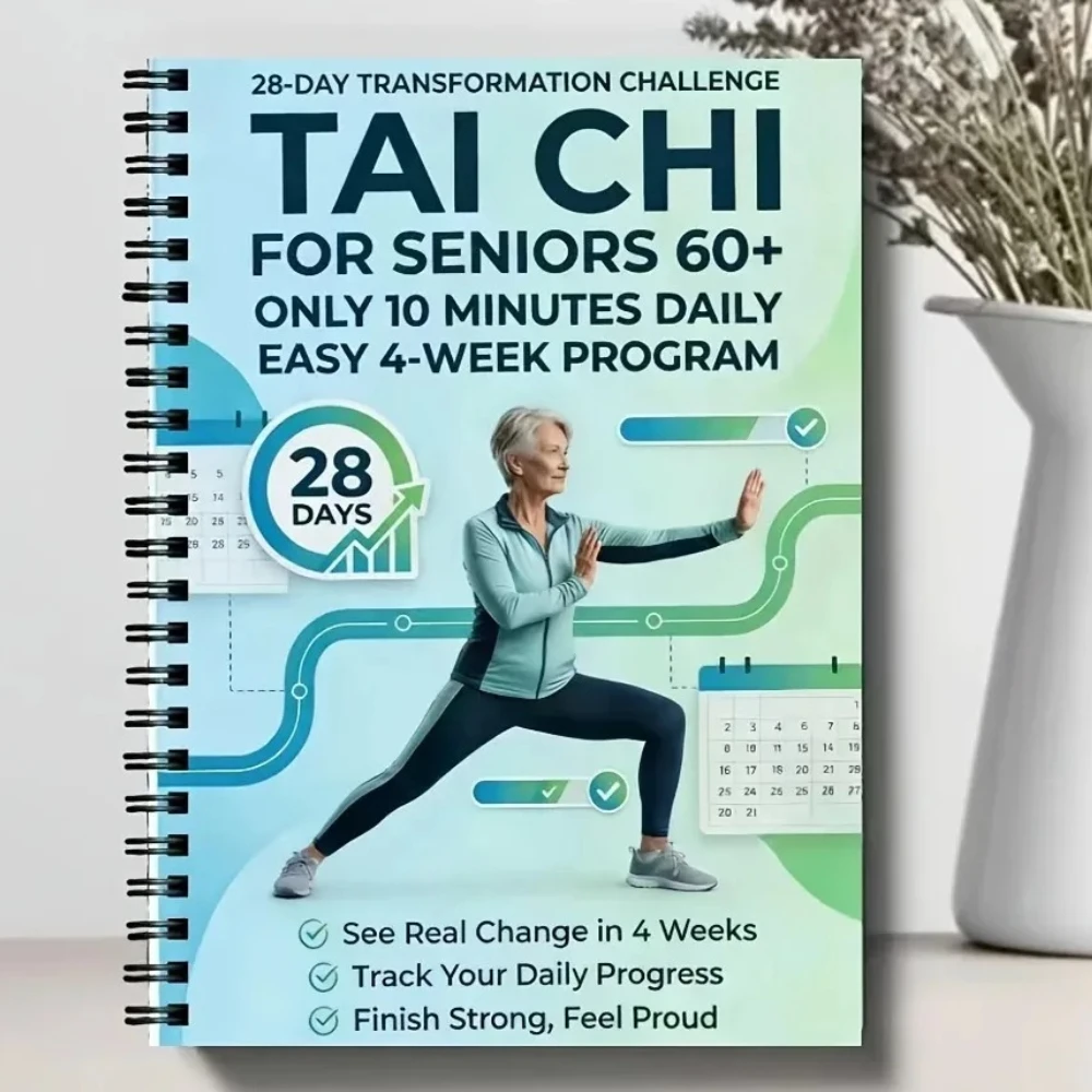 Tai Chi is suitable for elderly people aged 60 and above. 28 day daily 10 minute plan guide for balanced fitness exercises