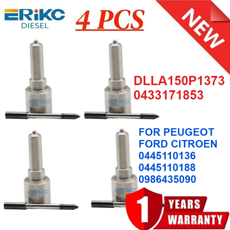 

4 шт. DLLA150P1373 дизельная форсунка 0433171853 для PEUGEOT FORD CITROEN 0445110136 0445110188 0986435090