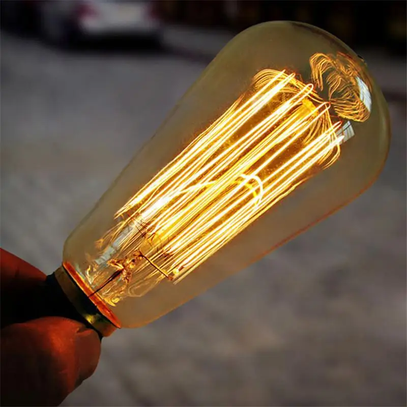 40W 60W E27 220-240v LED Light Bulb Retro Yellow Light Bulb Coffee House Decor Industrial Style Lamp